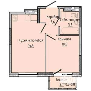 1-к квартира, строящийся дом, 35м2, 15/17 этаж