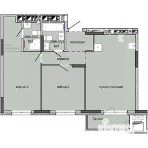 2-к квартира, строящийся дом, 63м2, 11/16 этаж