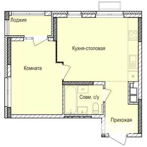 1-к квартира, вторичка, 40м2, 4/17 этаж