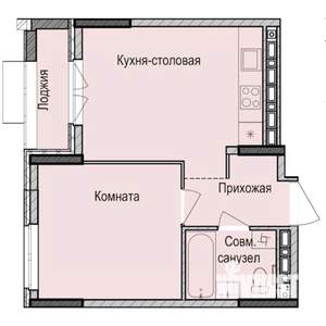 1-к квартира, строящийся дом, 37м2, 6/17 этаж