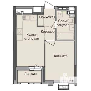 1-к квартира, строящийся дом, 35м2, 2/17 этаж