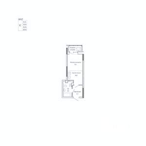 Студия квартира, вторичка, 28м2, 8/17 этаж