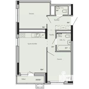 2-к квартира, строящийся дом, 51м2, 8/17 этаж