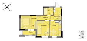 2-к квартира, вторичка, 44м2, 16/17 этаж