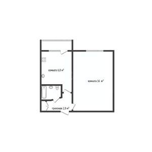 1-к квартира, вторичка, 28м2, 5/9 этаж