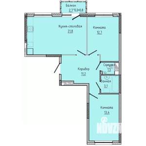 2-к квартира, вторичка, 64м2, 3/17 этаж