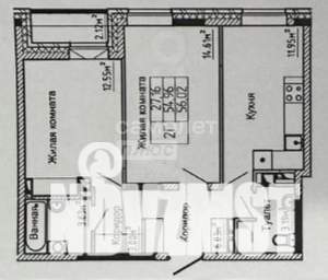 2-к квартира, вторичка, 55м2, 17/17 этаж