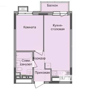 1-к квартира, строящийся дом, 37м2, 16/17 этаж