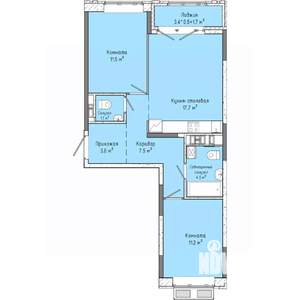 2-к квартира, строящийся дом, 60м2, 15/16 этаж