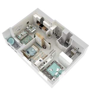 3-к квартира, строящийся дом, 48м2, 13/25 этаж