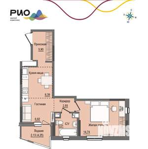 1-к квартира, вторичка, 45м2, 17/17 этаж