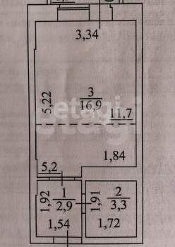 Студия квартира, вторичка, 24м2, 3/18 этаж