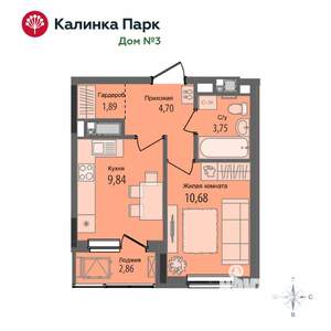 1-к квартира, вторичка, 32м2, 13/17 этаж