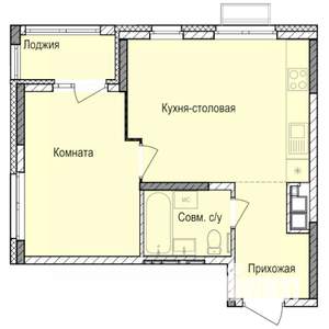 1-к квартира, строящийся дом, 40м2, 5/17 этаж