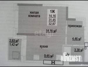 1-к квартира, вторичка, 32м2, 10/18 этаж