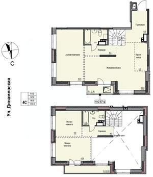 4-к квартира, строящийся дом, 96м2, 17/17 этаж