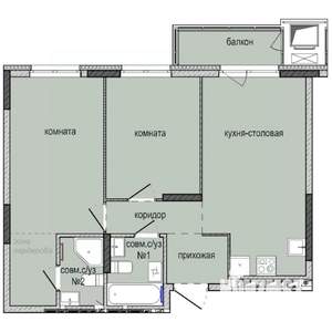 2-к квартира, строящийся дом, 60м2, 11/16 этаж