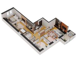 3-к квартира, вторичка, 107м2, 12/17 этаж