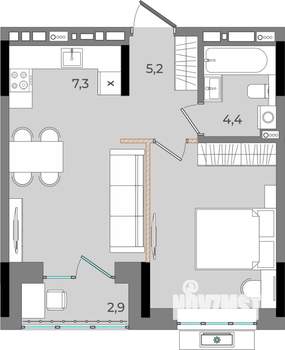1-к квартира, вторичка, 45м2, 15/16 этаж