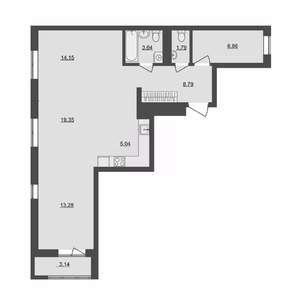 3-к квартира, строящийся дом, 76м2, 10/17 этаж