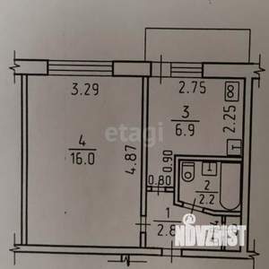 1-к квартира, вторичка, 29м2, 9/9 этаж