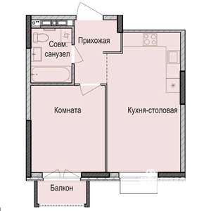 1-к квартира, строящийся дом, 39м2, 4/17 этаж