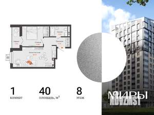 1-к квартира, вторичка, 40м2, 8/13 этаж