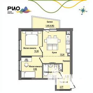 2-к квартира, вторичка, 48м2, 5/17 этаж