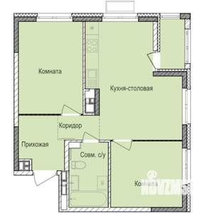 2-к квартира, строящийся дом, 55м2, 6/17 этаж