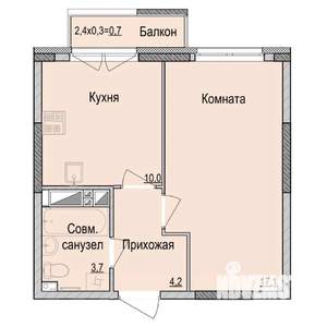 1-к квартира, вторичка, 36м2, 13/17 этаж