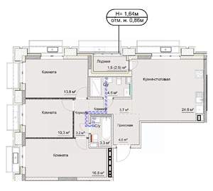 4-к квартира, сданный дом, 88м2, 2/17 этаж