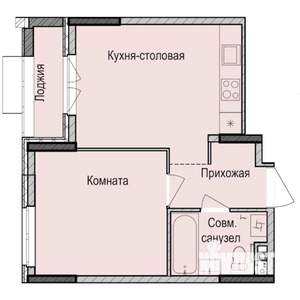 1-к квартира, строящийся дом, 37м2, 2/17 этаж