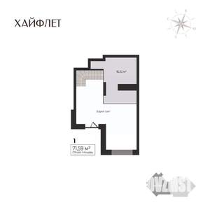 1-к квартира, строящийся дом, 72м2, 17/17 этаж