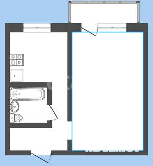 1-к квартира, вторичка, 30м2, 5/5 этаж
