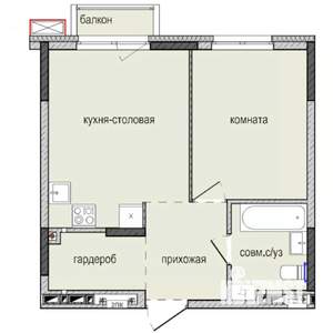 1-к квартира, строящийся дом, 40м2, 12/16 этаж