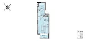 Студия квартира, вторичка, 26м2, 15/17 этаж