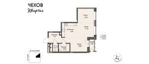 2-к квартира, строящийся дом, 56м2, 15/17 этаж