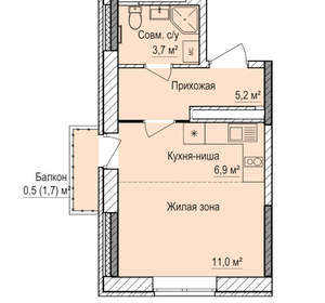 Студия квартира, вторичка, 27м2, 4/17 этаж
