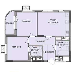 2-к квартира, строящийся дом, 54м2, 13/17 этаж