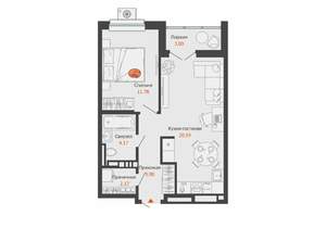 1-к квартира, вторичка, 46м2, 2/16 этаж