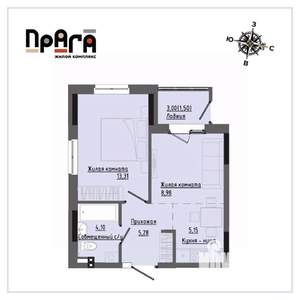 1-к квартира, вторичка, 38м2, 7/17 этаж