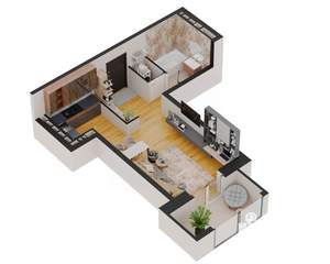 Студия квартира, строящийся дом, 39м2, 14/17 этаж