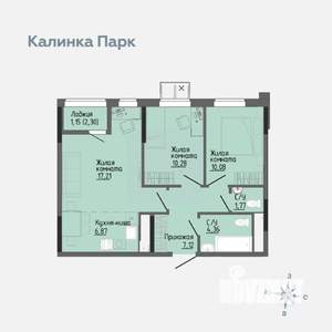 2-к квартира, вторичка, 59м2, 10/17 этаж