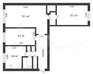 3-к квартира, вторичка, 55м2, 5/9 этаж