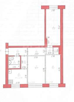3-к квартира, вторичка, 50м2, 1/5 этаж