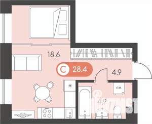 Студия квартира, вторичка, 28м2, 2/24 этаж