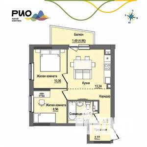 2-к квартира, вторичка, 48м2, 11/17 этаж