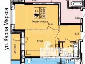 1-к квартира, вторичка, 44м2, 6/28 этаж