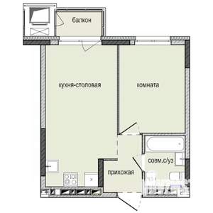 1-к квартира, строящийся дом, 37м2, 9/16 этаж