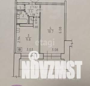 1-к квартира, вторичка, 36м2, 8/16 этаж